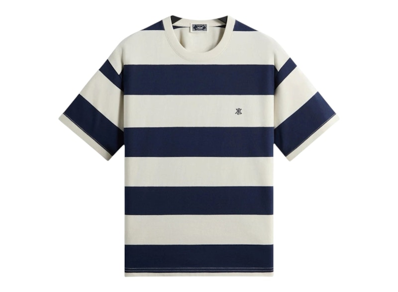 Kith Stripe Alex II Boxy Tee Sandrift