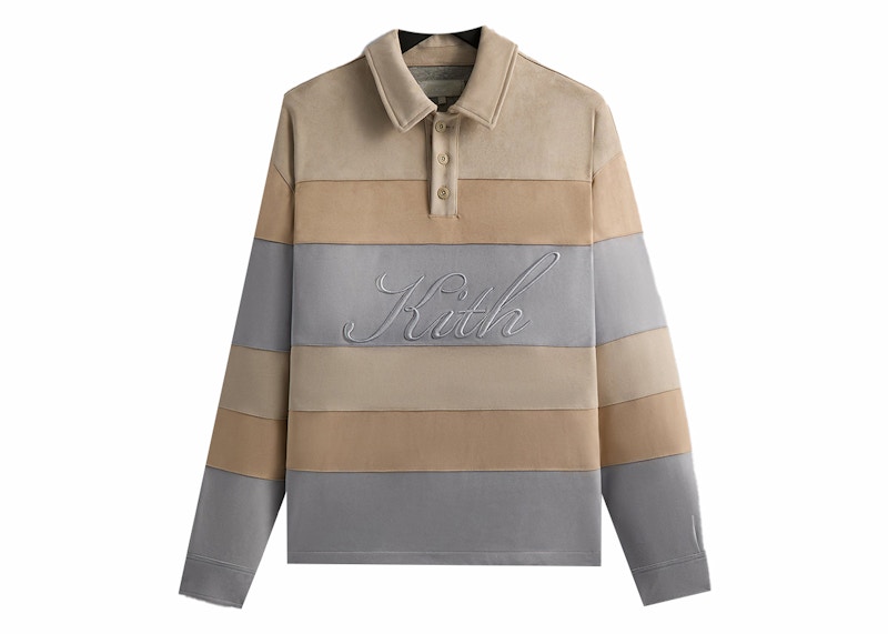 ★24AW 最新作★Kith Stripe Microsuede Tanner Pullover Kith Stripe Microsuede Tanner Pullover Black Men's - FW24 - US
