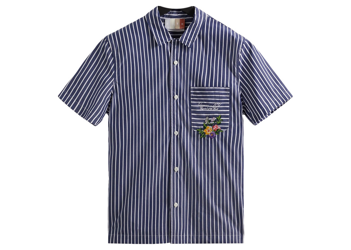 Kith Striped Poplin Thompson Camp Collar Shirt Montage - SS22 男装- CN