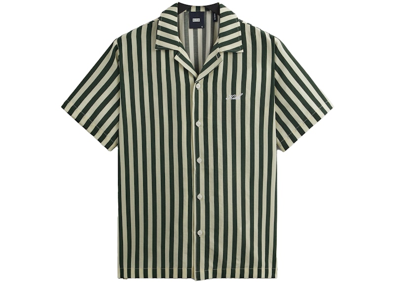 Kith Striped Thompson Camp Collar Shirt Agate Men's - SS23 - GB