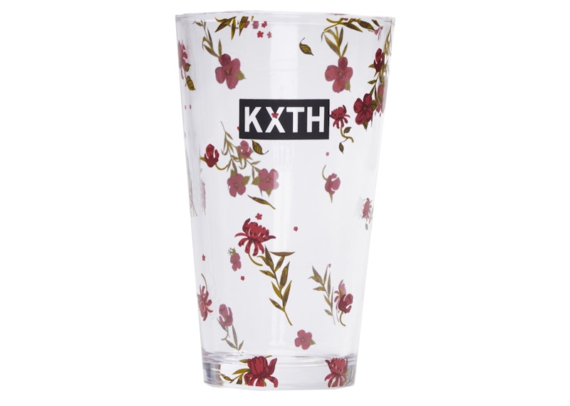 Pre-owned Kith Summer Floral Pint Glass In Pyre In Orange