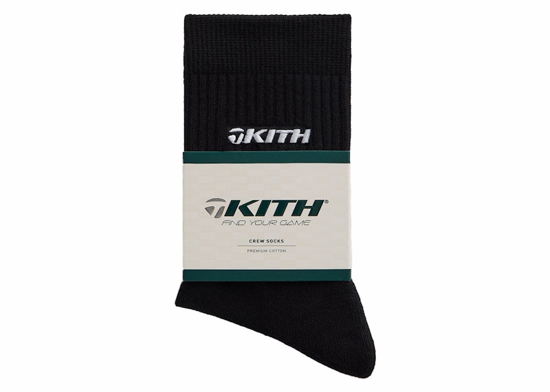Pre-owned Kith Taylormade Crew Socks In Black