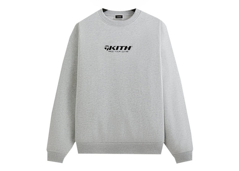 Pre-owned Kith Men's Taylormade Find Your Game Nelson Crewneck Sweatshirt In Light Heather Grey