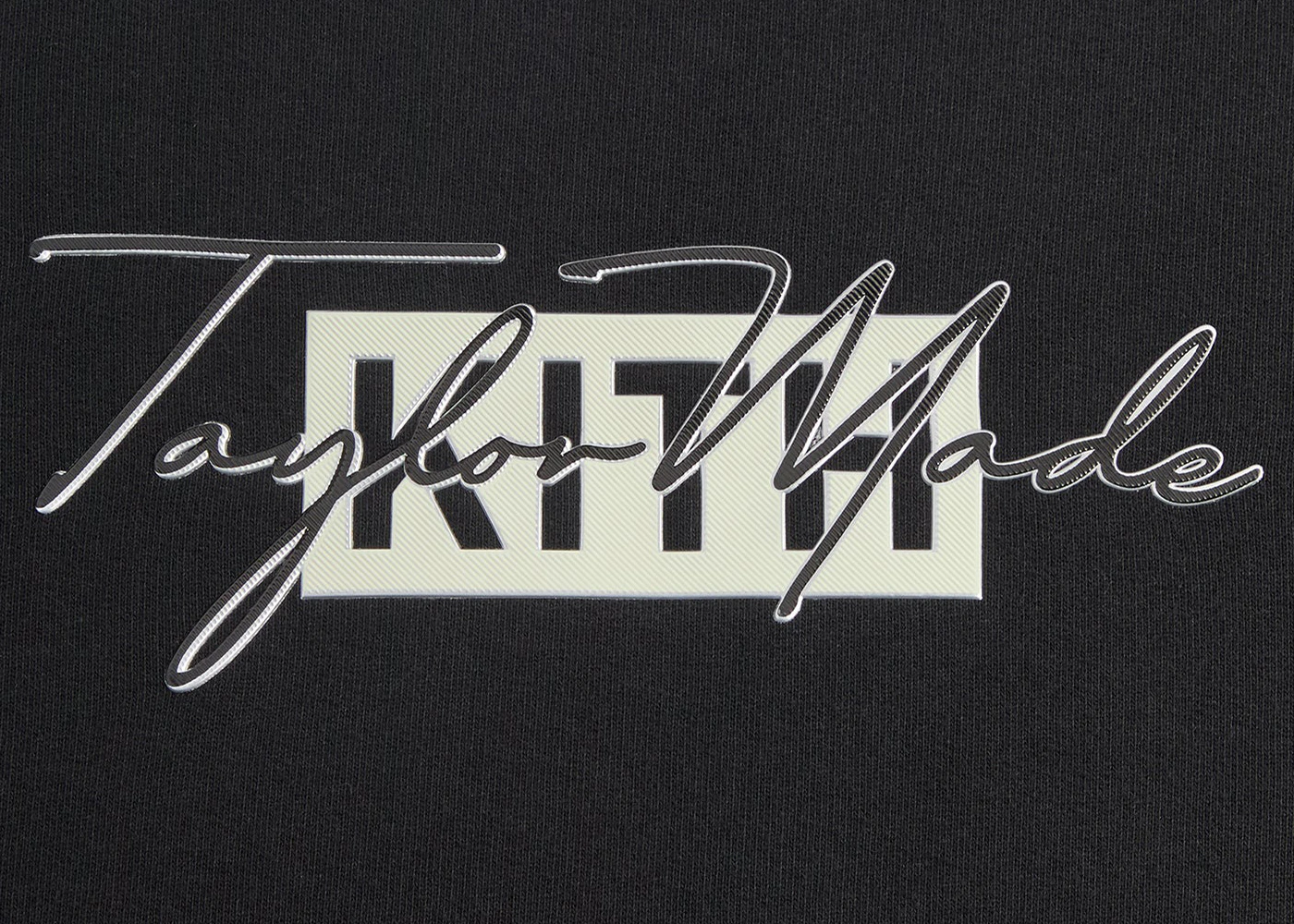 Kith TaylorMade Script Nelson Crewneck Black Men's - SS24 - US