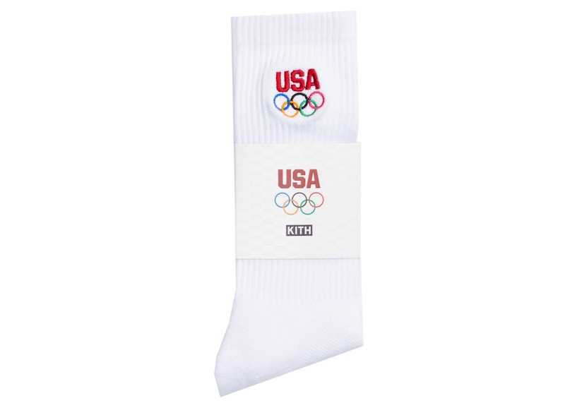 Kith Team USA 5 Rings Socks White