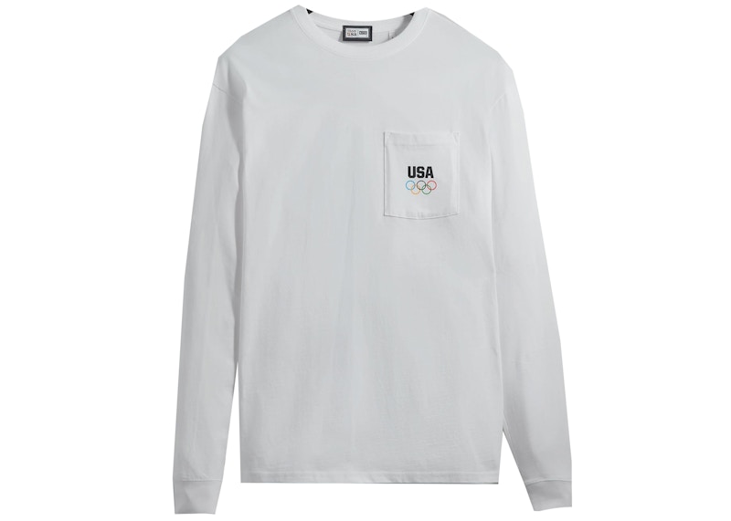 Kith Team USA L/S Pocket Tee White Men's - SS22 - US