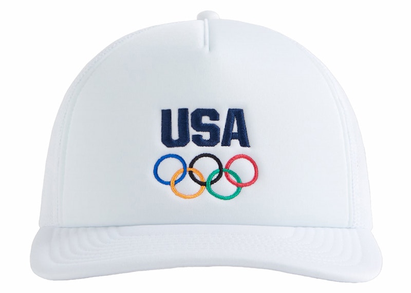 Pre-owned Kith Team Usa Nolan Trucker Hat In White