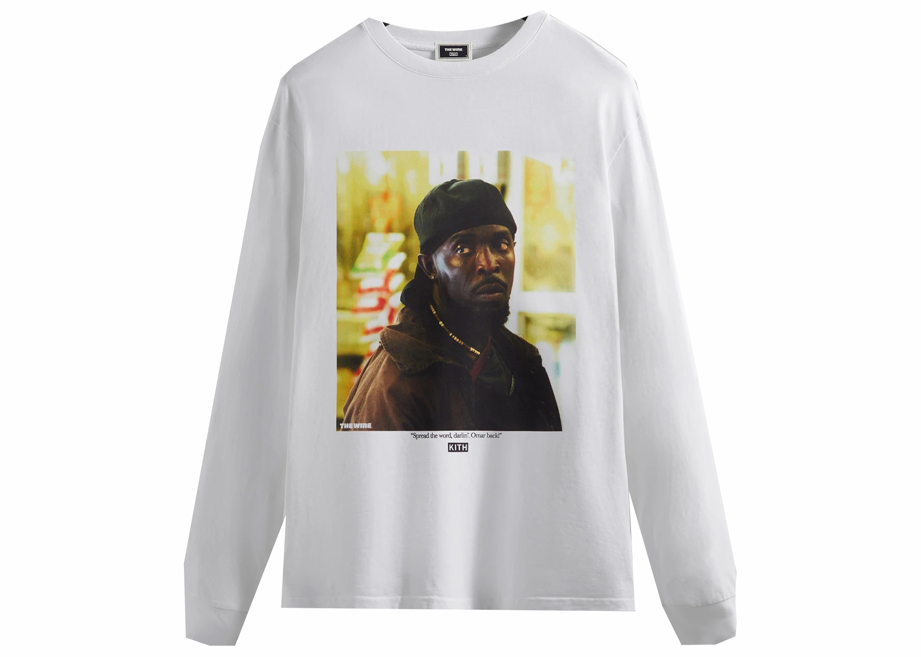 Kith The Wire Omar Back L/S Tee White Men's - SS22 - US