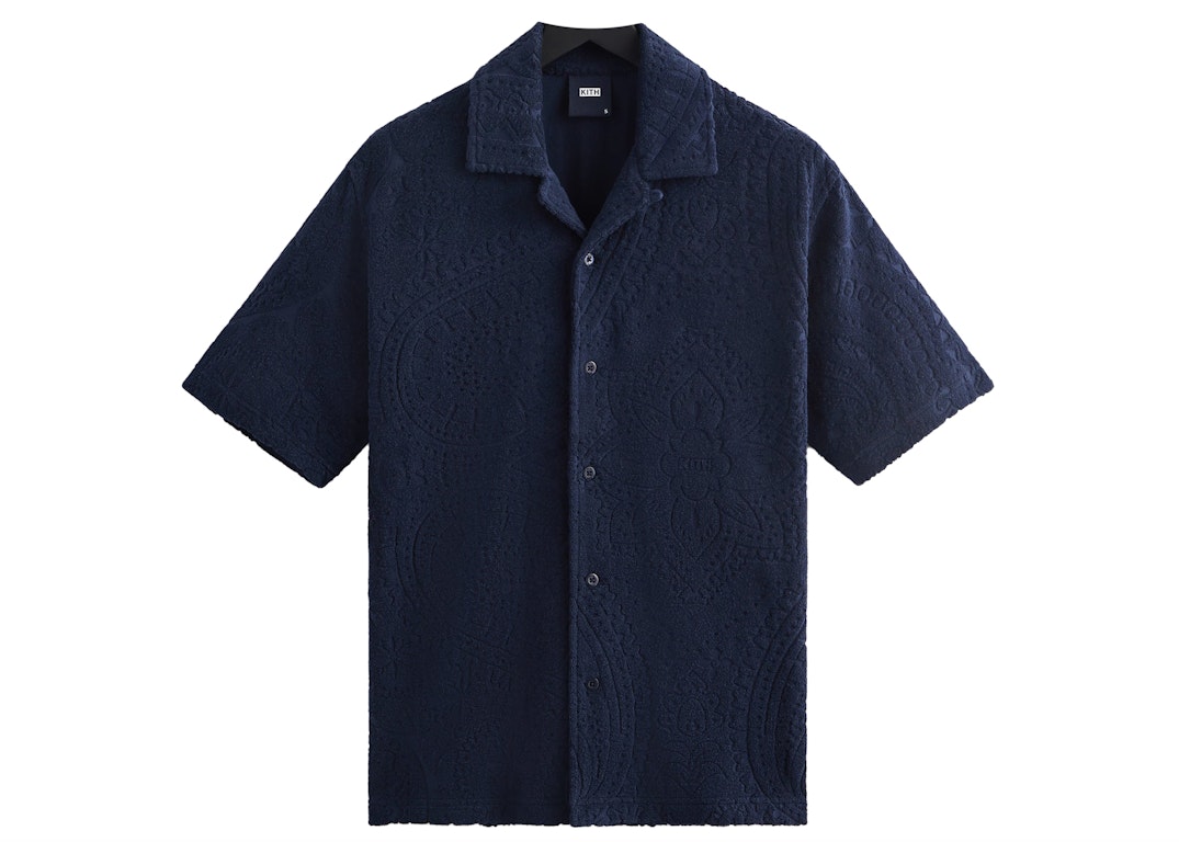 Pre-owned Kith Thompson Camp Collar Shirt Nocturnal