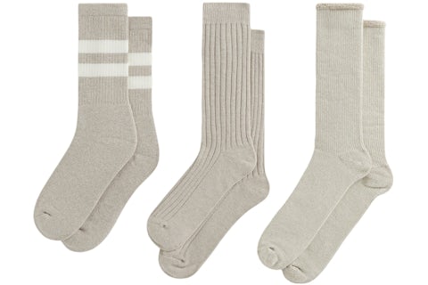 Kith Three Pack Mixed Cotton Socks Carabiner Heather Men's FW24 US
