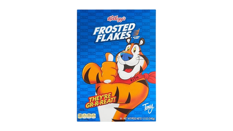 Kith Treats Kellogg’s Frosted Flakes Cereal Tony the Tiger Cereal Box (Not Fit For Human Consumption) Blue