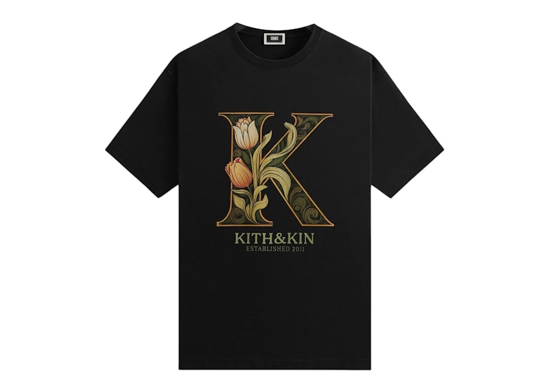 ★25SS★Kith Tulip K Tee Kith Tulip K Tee Black Men's - SS25 - US
