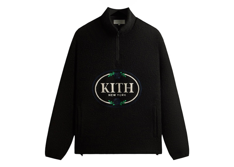 Kith Tweed Eric Quarter Zip Pullover Black Men's - FW24 - US