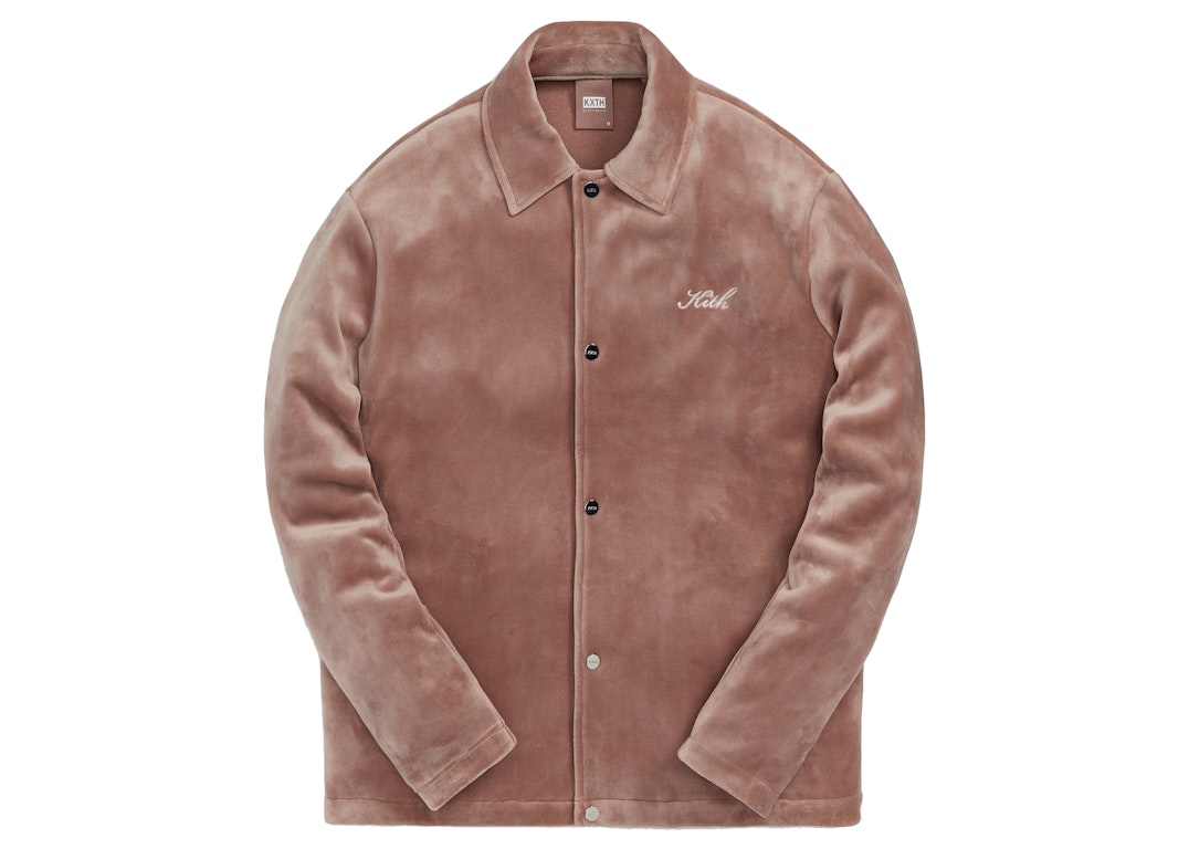 Pre-owned Kith Velour Coaches Jacket Dusty Mauve