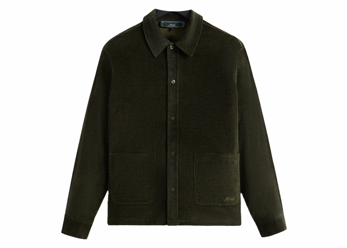 Kith Velour Tweed L/S Boxy Collared Overshirt Cypress Men's - FW23