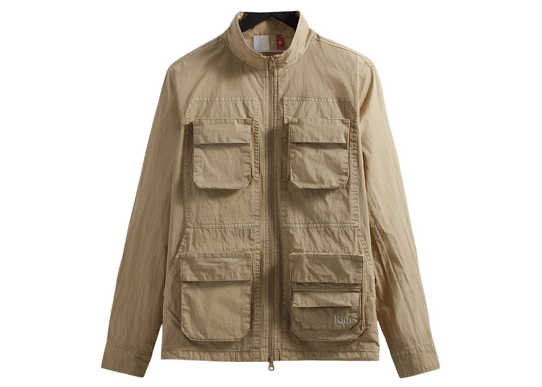 Pre-owned Kith Washed Cotton Zip Front Wolcott Shirt Canvas
