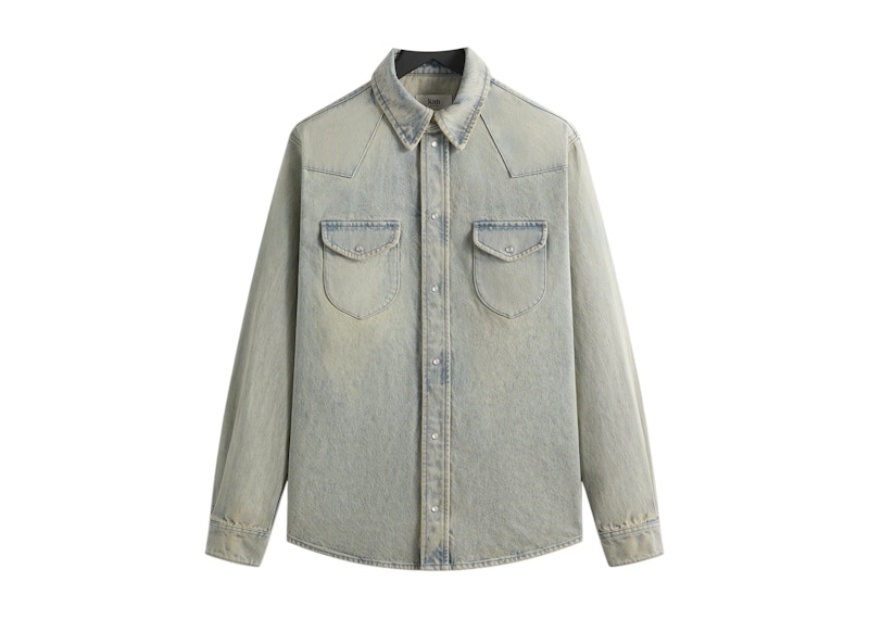 Pre-owned Kith Men's Webster Denim Shirt In Keaton Wash