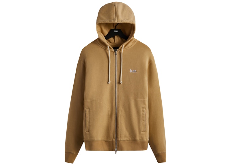 Pre-owned Kith Men's Williams V Zip Up Hoodie In Canvas In Brown