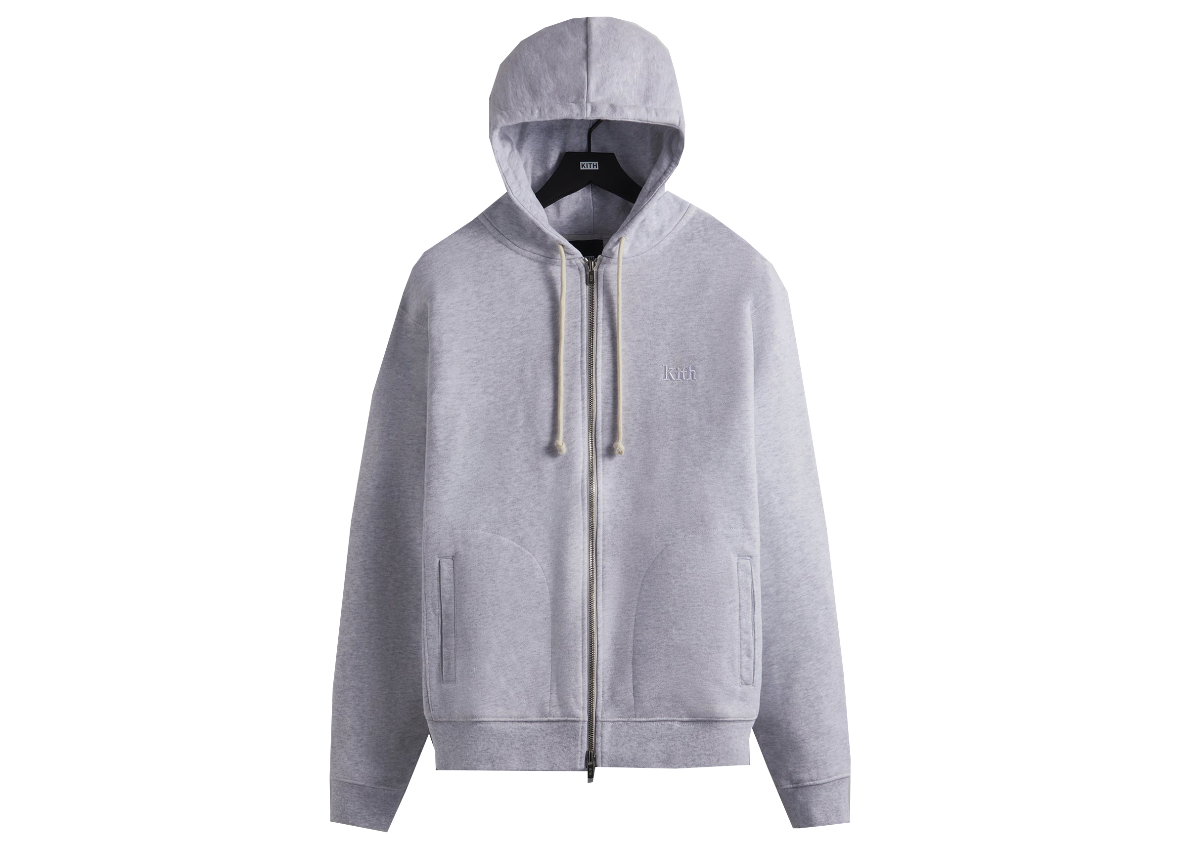 Kith Williams V Zip Up Hoodie Light Heather Grey - SS22 Men's - US