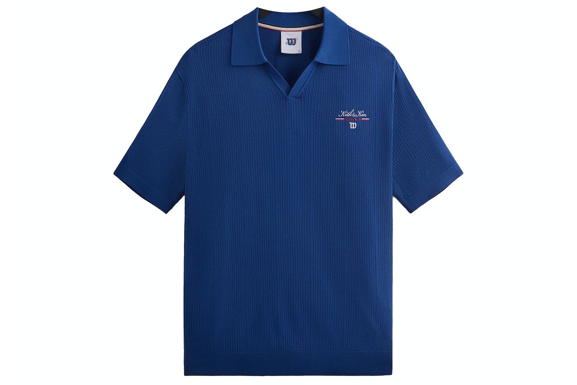 Pre-owned Kith Wilson Cable Johnny Collar Polo Blue Quartz