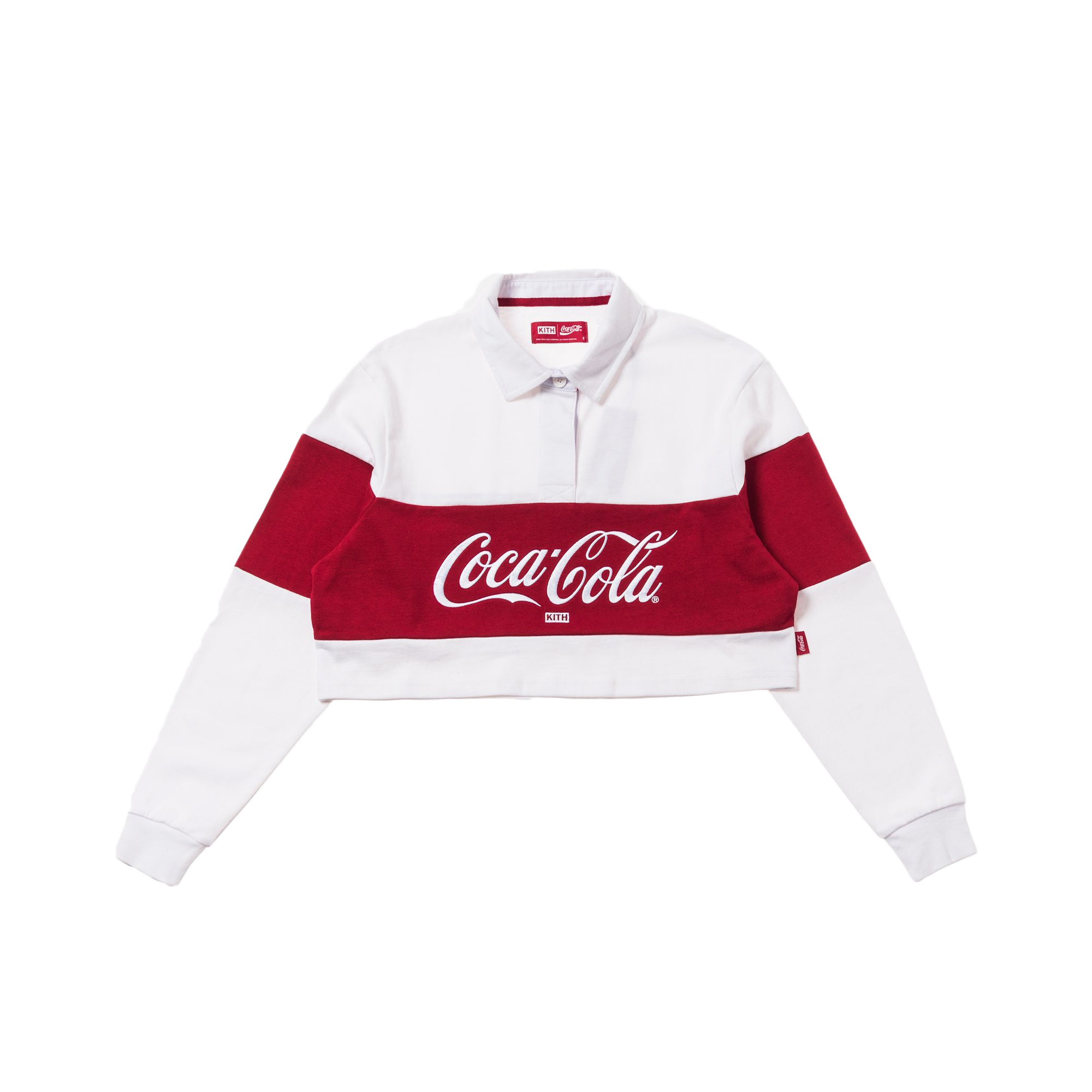 Kith Women x Coca-Cola Cropped L/S Rugby White - FW18 - US