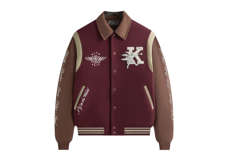 MATCH@専用　22FW KITH WOOL VARSITY JACKET Kith Wool X Microsuede Varsity Jacket Magma Men's - FW25 - US