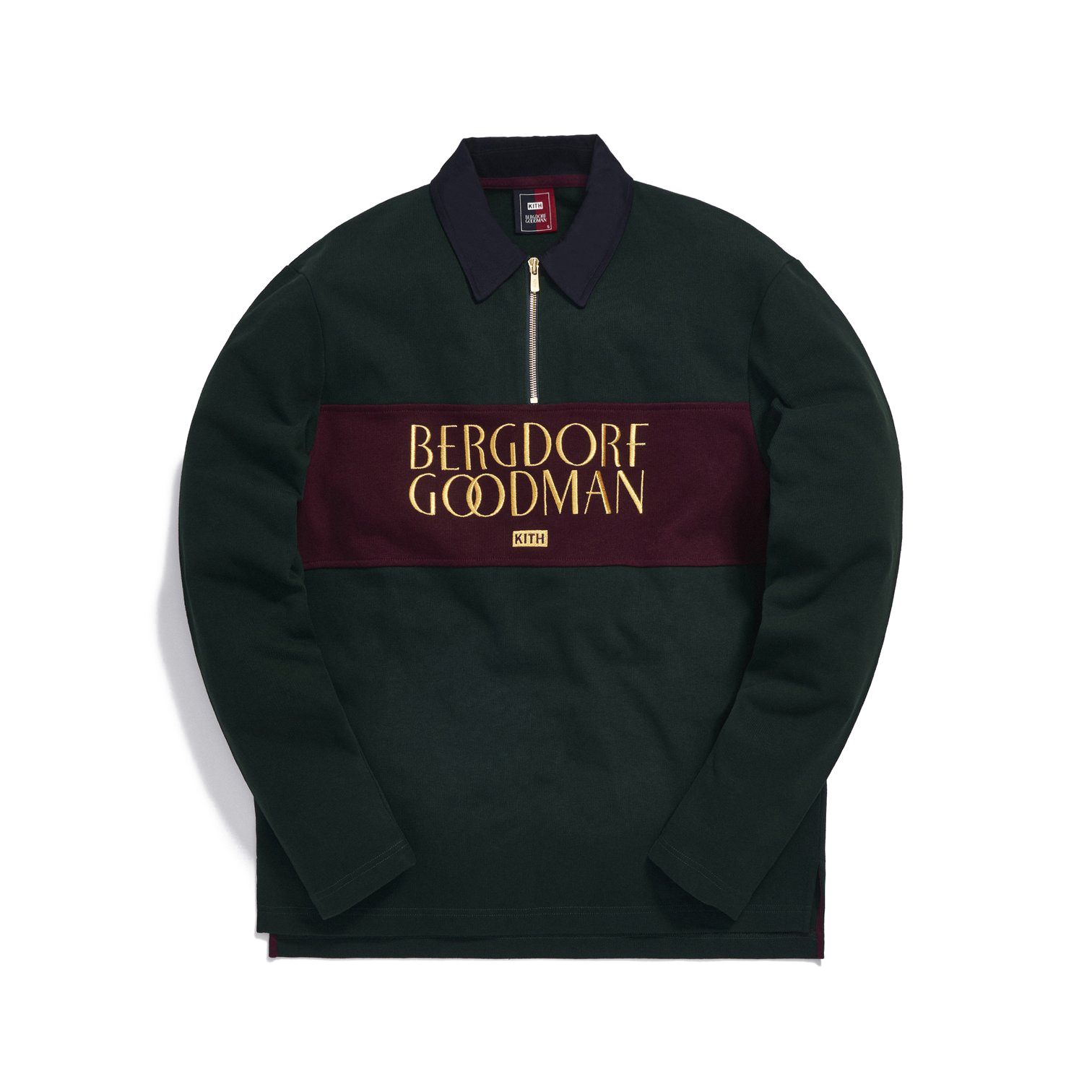Kith for Bergdorf Goodman L/S Quarter Zip Forest Green Men's 