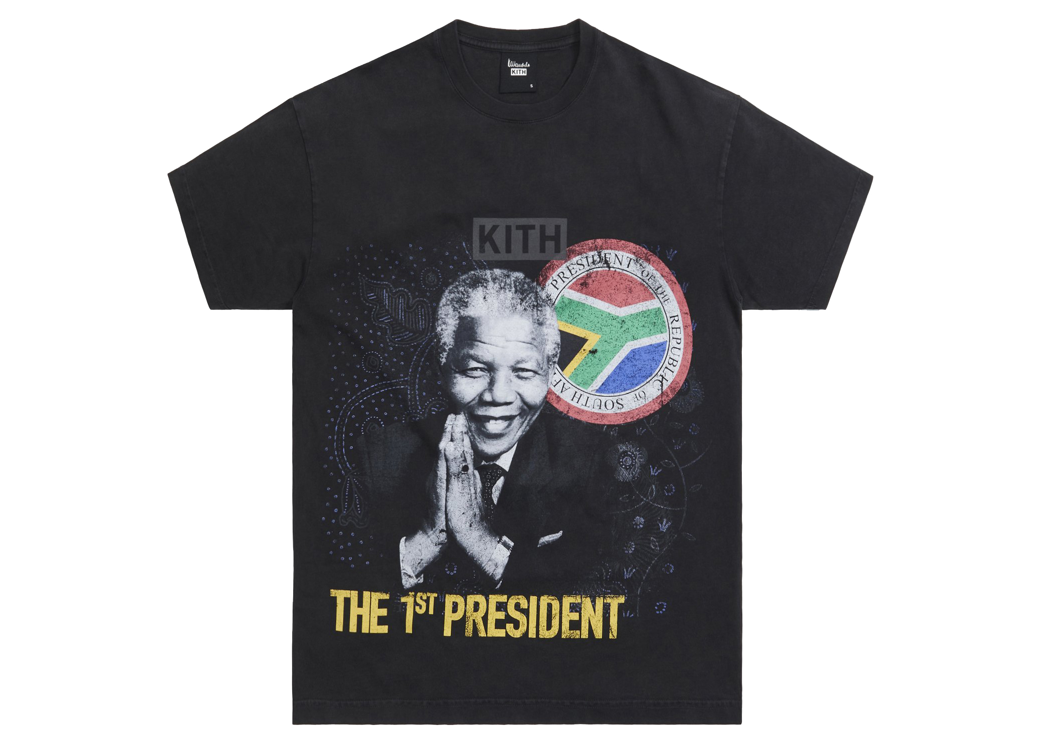 Kith for Mandela Day 2021 President Vintage Tee Black Men's - FW21