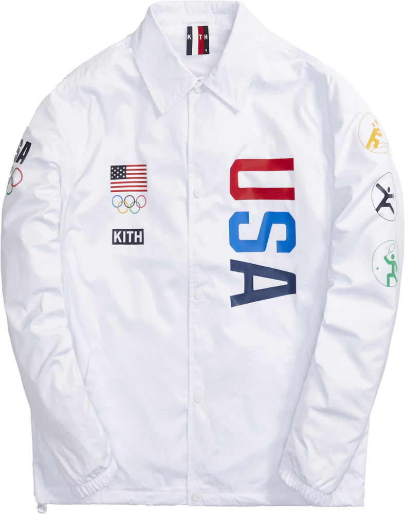 Kith for Team USA 5 Rings Coaches Jacket White Men's - SS21 - US