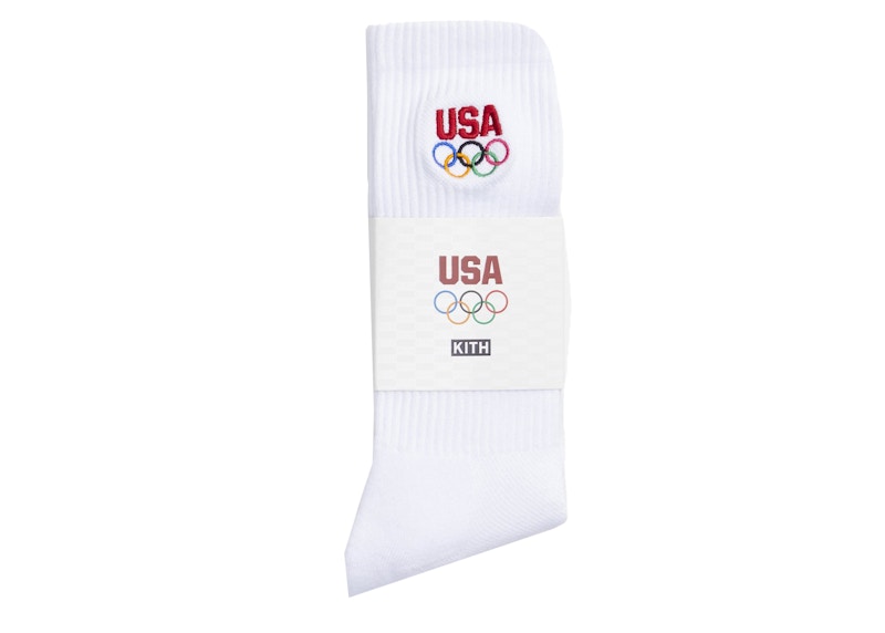 ★入手困難★Kith for Team USA 5 Rings Socks Kith for Team USA 5 Rings Socks White - SS21 - US