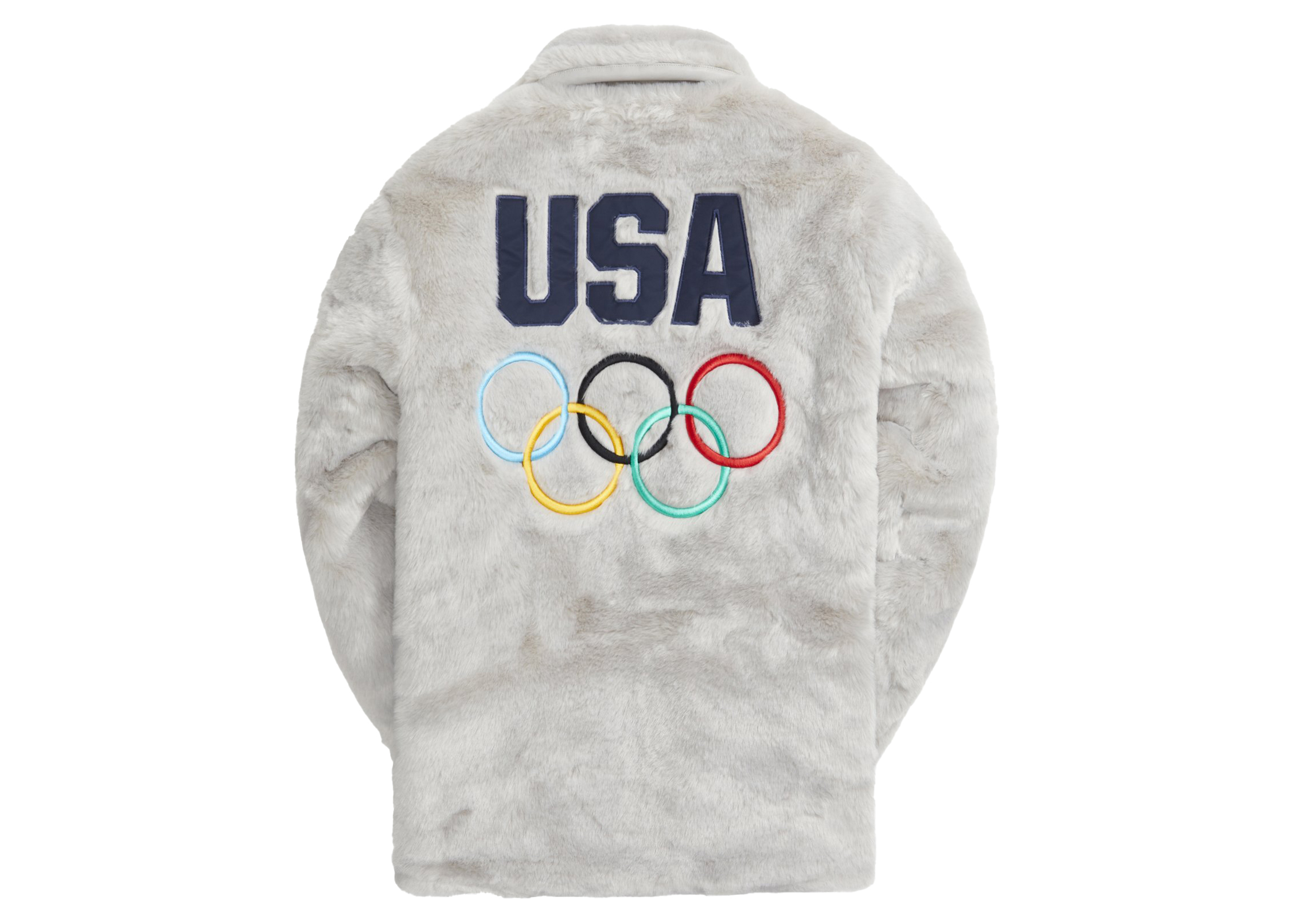 Kith for Team USA Faux Fur Coaches Jacket Concrete Men's - SS21 - US