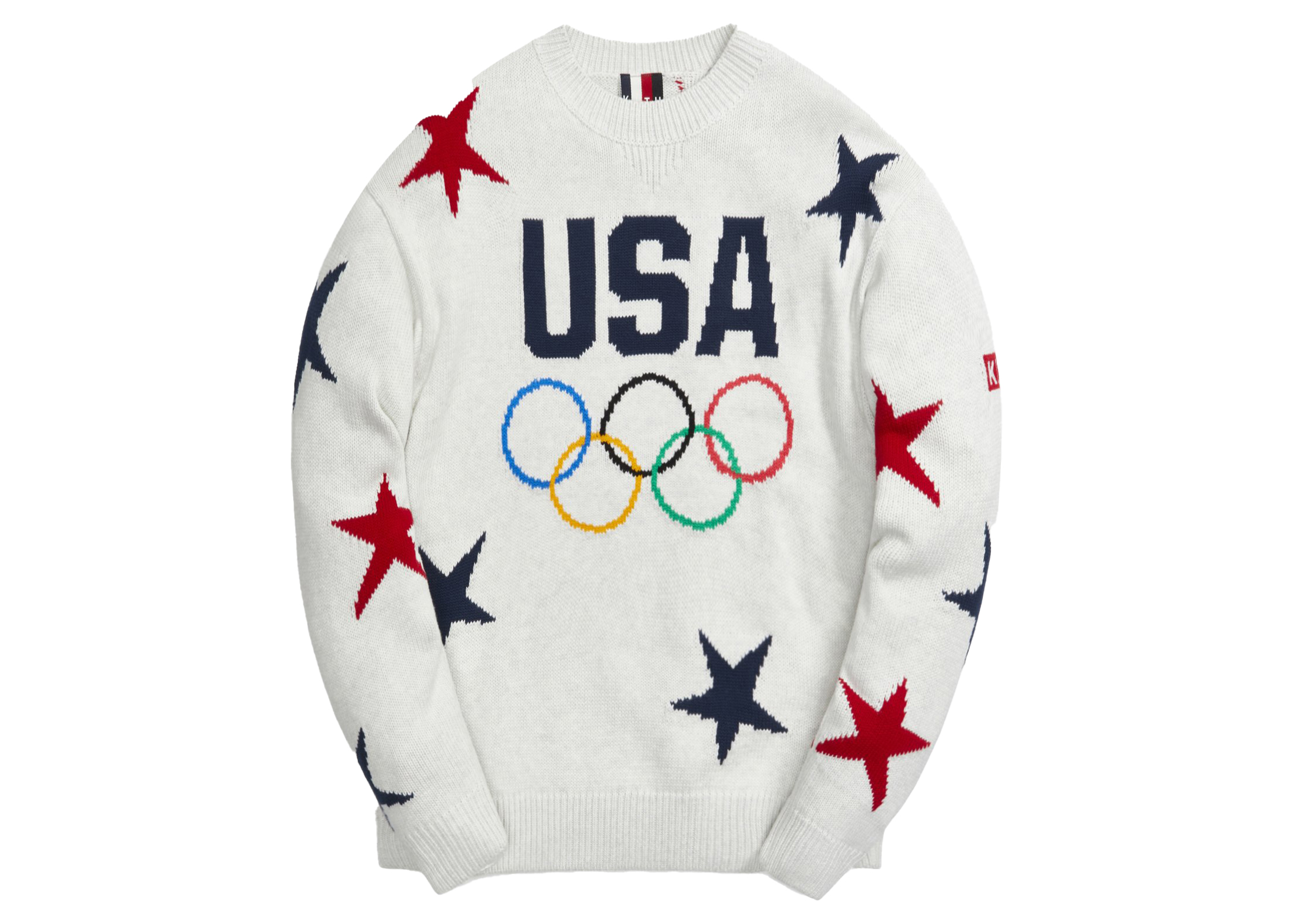 Kith for Team USA Intarsia Sweater Light Grey Men's - SS21 - US