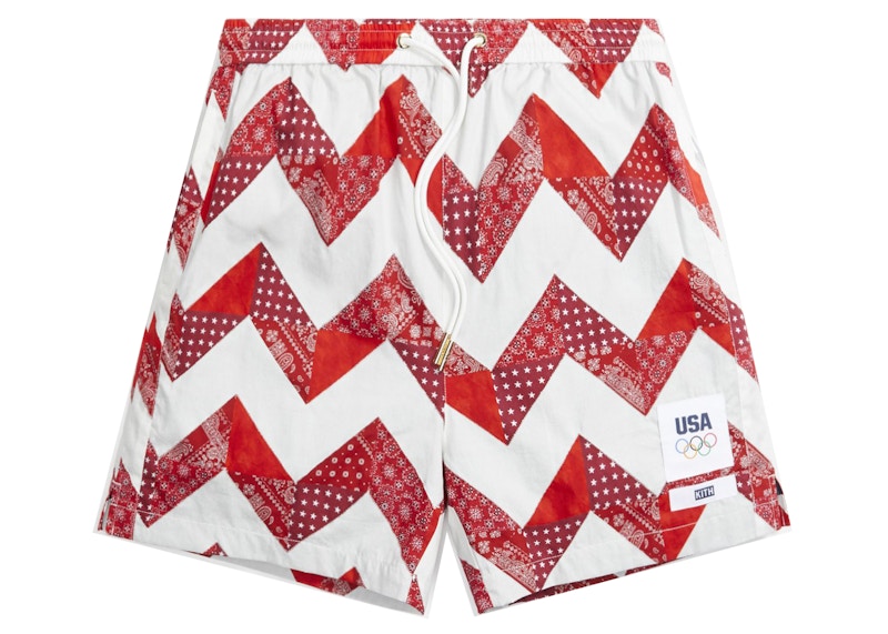 Kith for Team USA Zig Zag Quilt Active Short Pyre Men's - SS21 - US