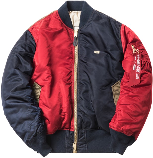 Kith x Alpha Industries MA-1 Bomber Navy/Red/Olive Men's - SS18 - US