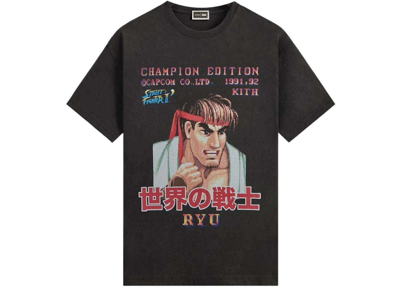 Kith x Capcom Ryu Champion Edition Vintage Tee Black Men's - FW25 - US