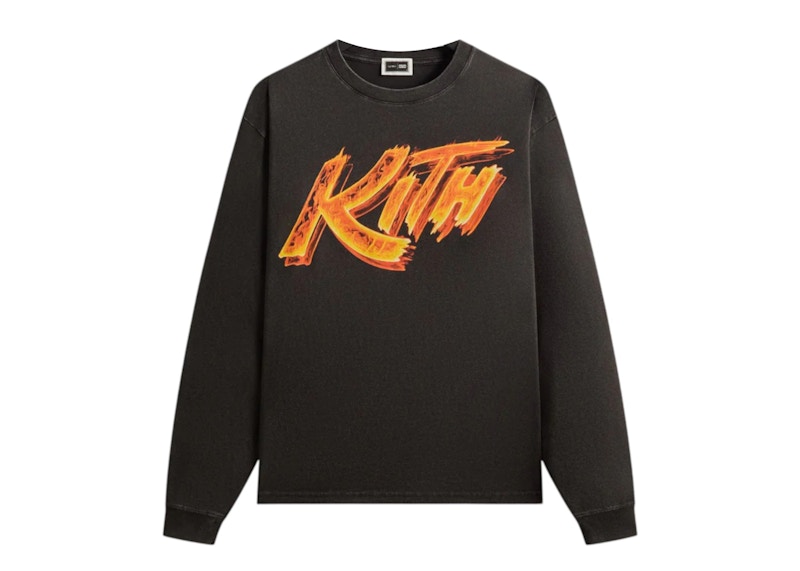 Kith x Capcom Street Fighter Flame Vintage Long Sleeve Tee Black