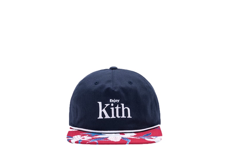 KITH Pre-owned Men's X Cocacola Floral Cap In Navy Blue/red In Multi