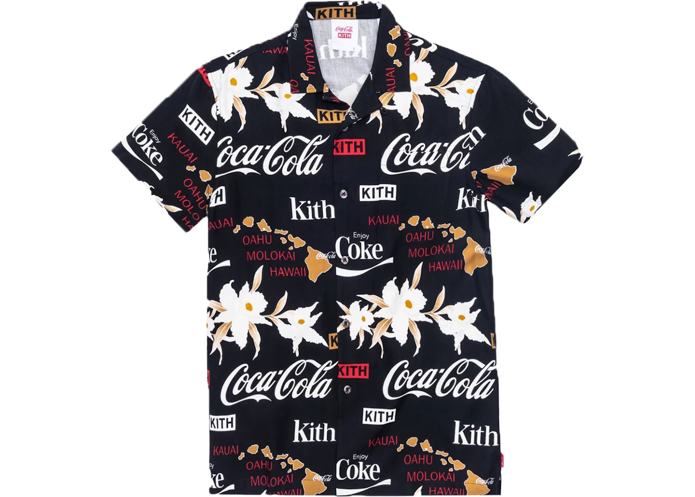 Kith x Coca-Cola Hawaiian Camp Button Up Black