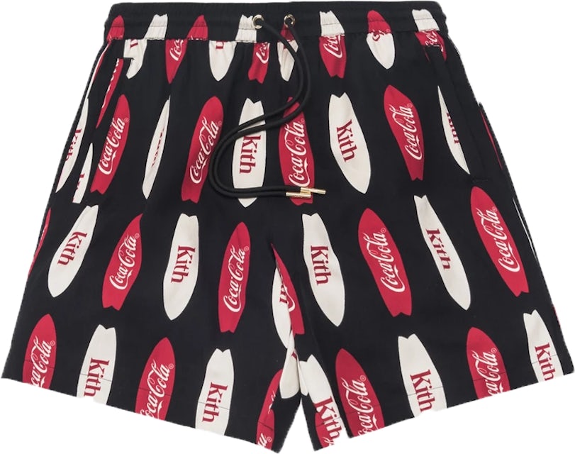 Kith x Coca-Cola Surf Board Print Hardaway Shorts Black Men's ...