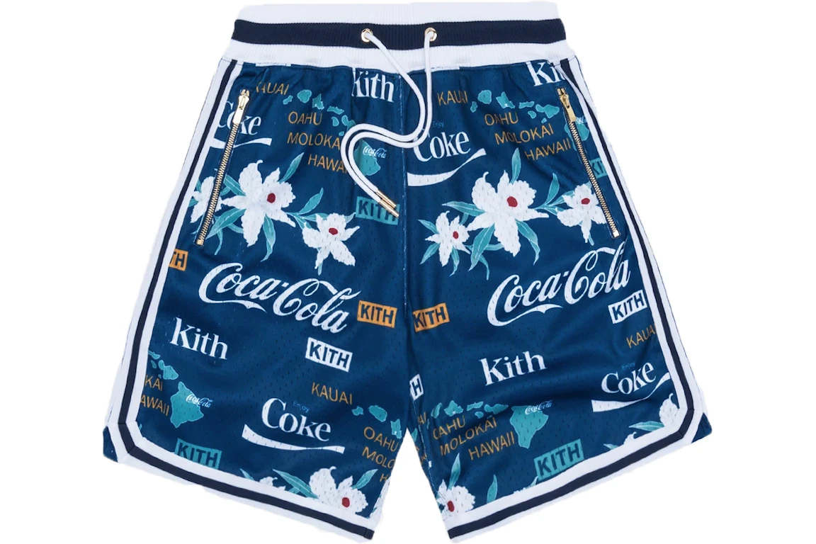 Kith x Coca-Cola x  Mitchell & Ness Hawaii Shorts Blue