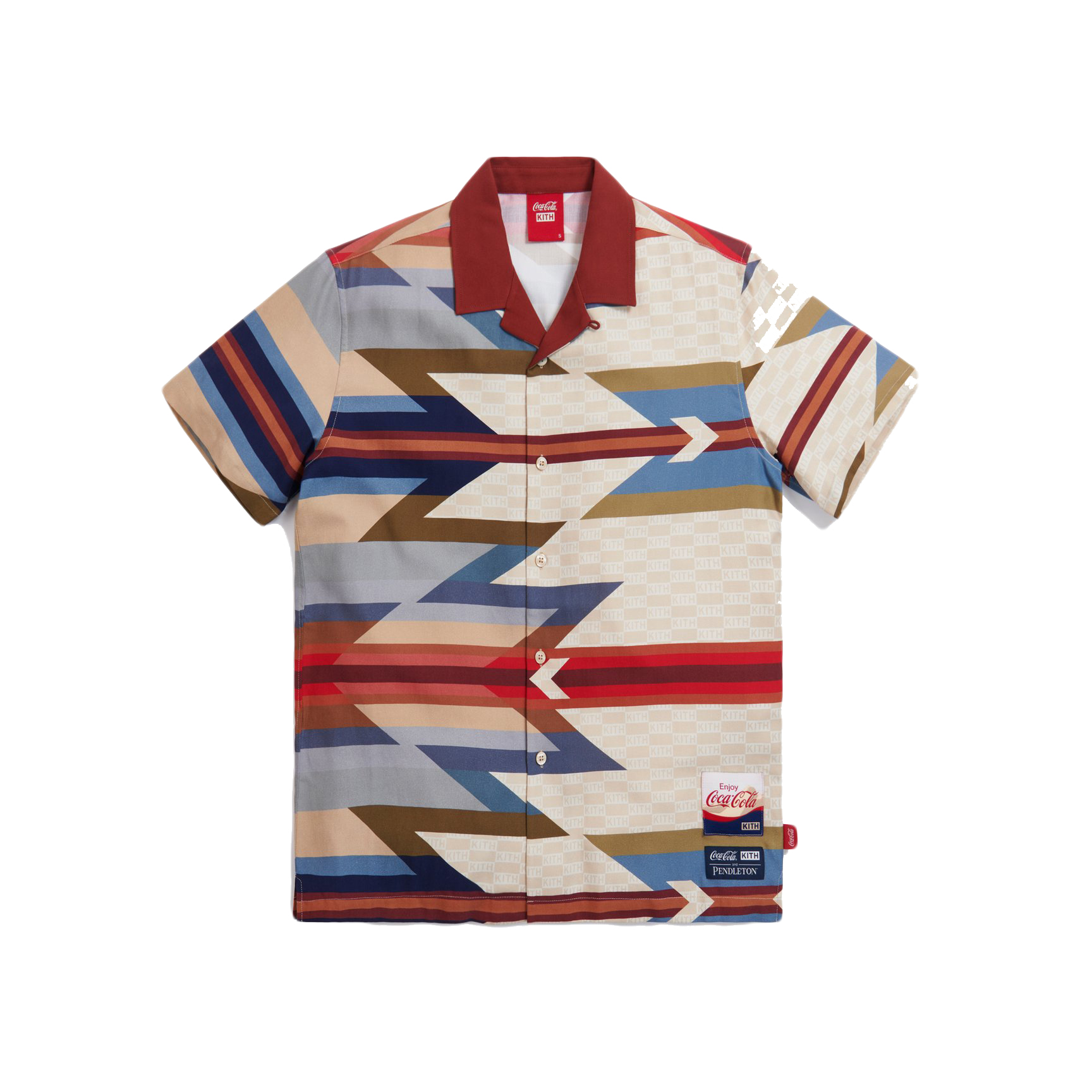 Kith x Coca-Cola x Pendleton Camp Collar Shirt Maroon/Multi Herren ...