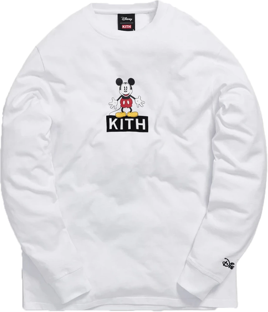 Kith x Disney 30s Mickey Standing Classic Logo L/S Tee White Men's