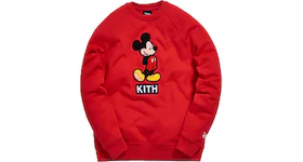 Kith x Disney 90s Mickey Classic Logo Crewneck Red