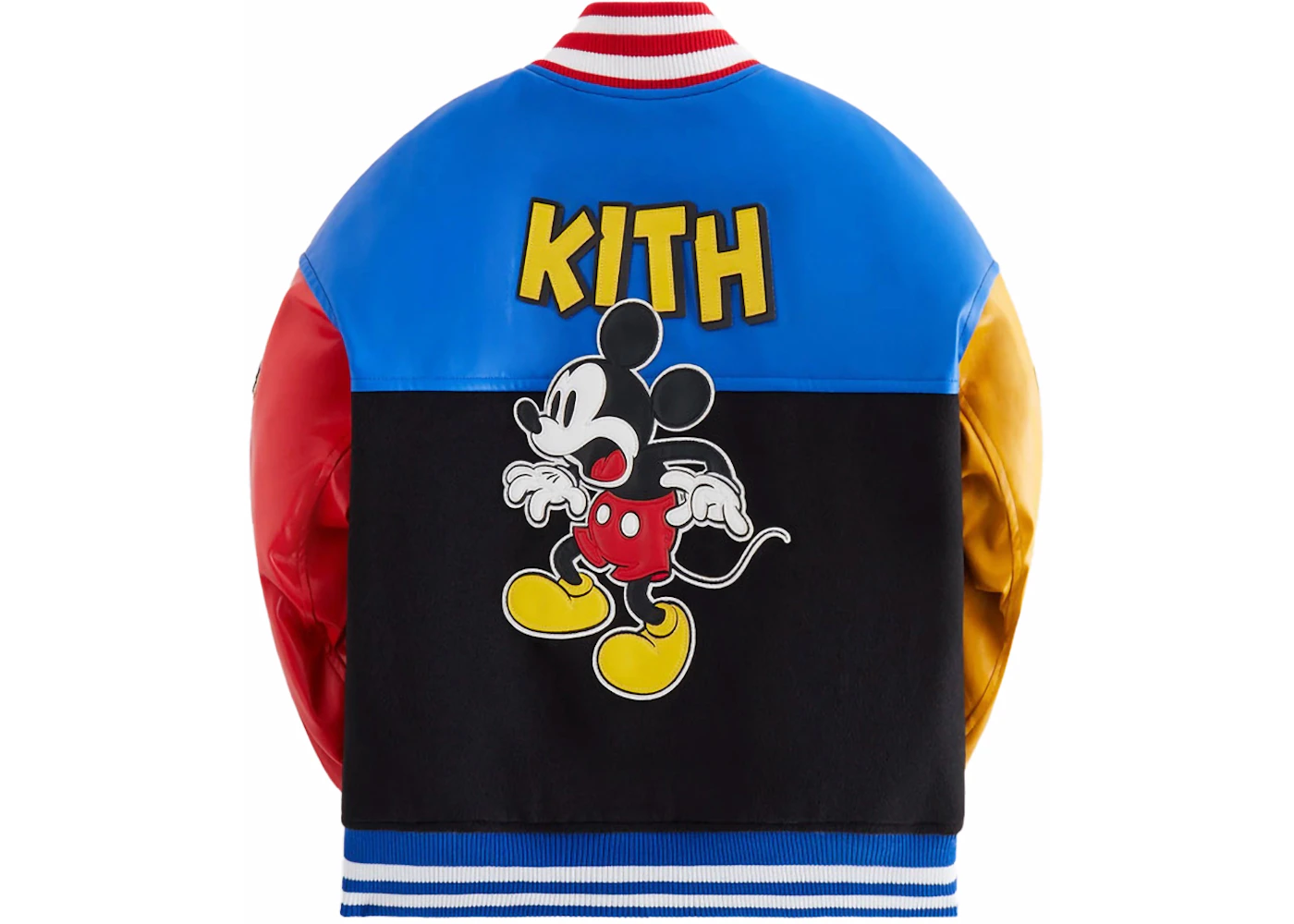 Kith x Disney Kids Mickey & Friends Wool Varsity Jacket Black Kids ...