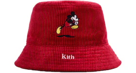 Kith x Disney Mickey Corduroy Bucket Hat Red