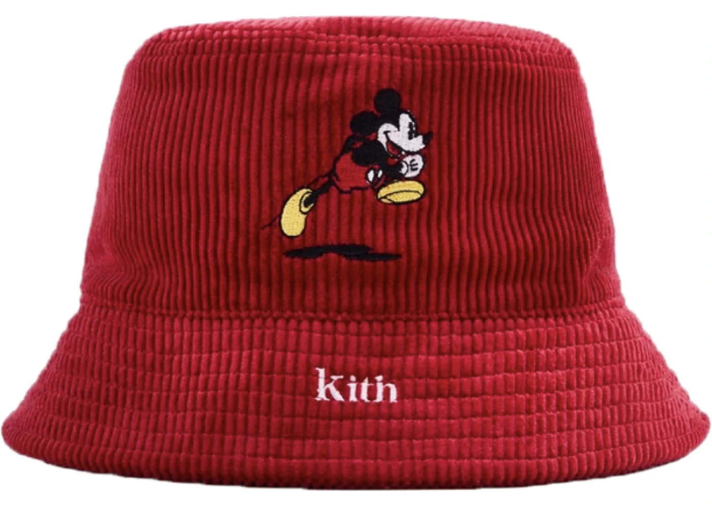 Kith x Disney Mickey Corduroy Bucket Hat Red - FW19 - US