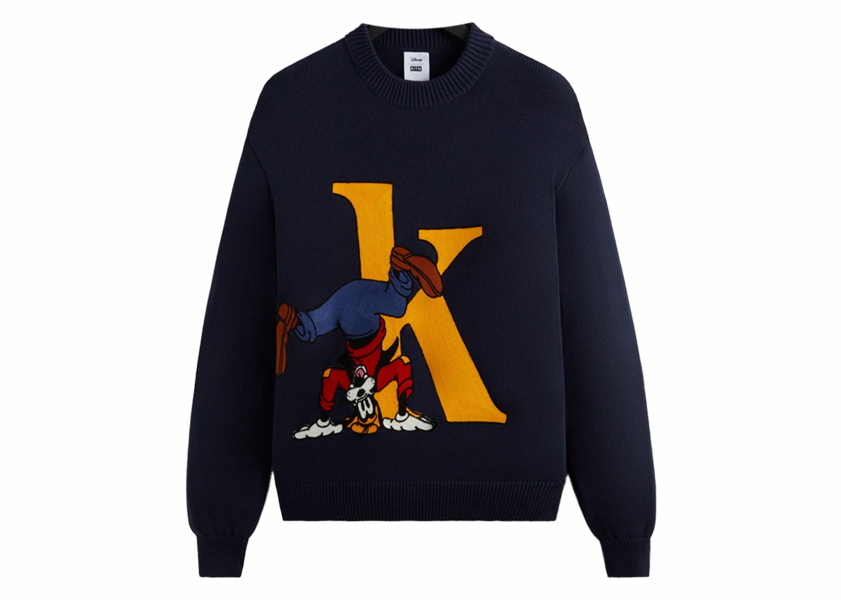 Kith x Disney Mickey & Friends Goofy K Crewneck Sweater Nocturnal