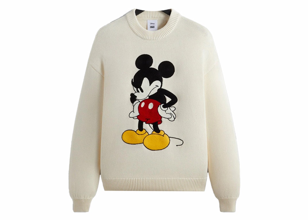 Pre-owned Kith X Disney Mickey & Friends Mickey Crewneck Sweater Sandrift