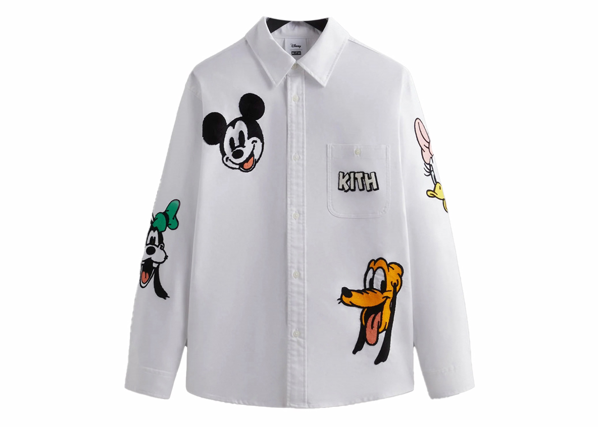 Kith x Disney Mickey & Friends Oxford Apollo Shirt White Men's 