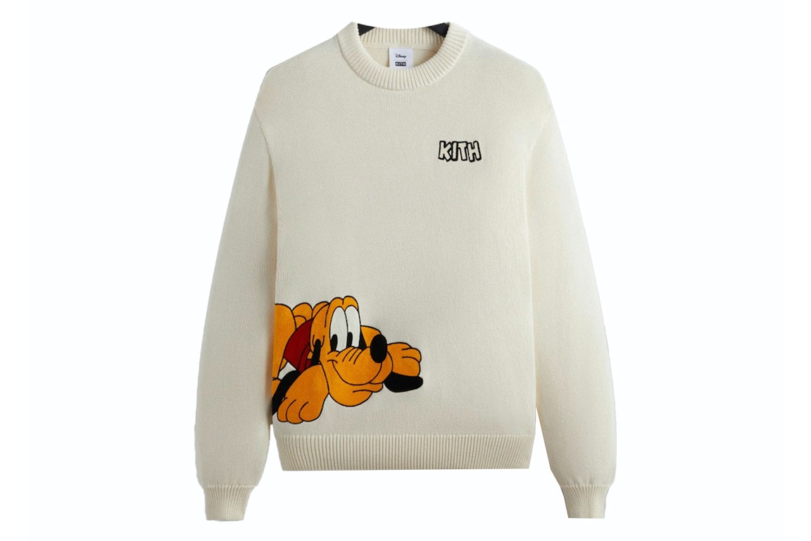 Pre-owned Kith X Disney Mickey & Friends Pluto Crewneck Sweater Sandrift